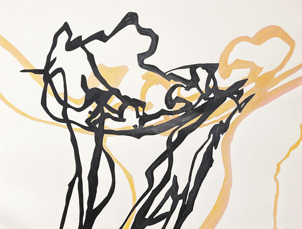 Maroc Di Piazza, Drawing, Painting, Ink and Acrylic on paper, dancing figures, abstract