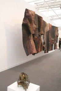 Sandeep Mukherjee, “Tree Skin”, installation at Frieze London 2018, acrylic and acrylic ink on molded aluminium, 6 panels, each panel 6 x 4 feet, 2018