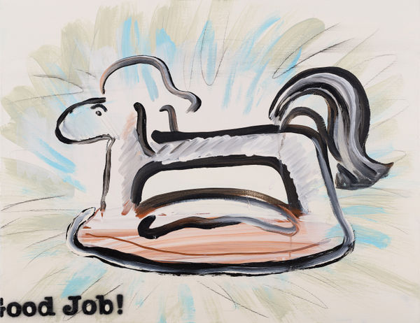 Good Job 2022 Acrylic Pencil On Canvas 45 5 X 53Cm