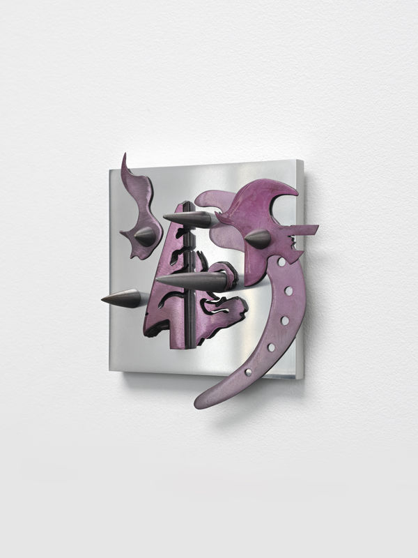 Lux Miranda SEAS INCANTATION, 2025 Handheld plasma-cut steel, Aluminium, tinted car clear coast 20 x 23,5 x 8,5 cm