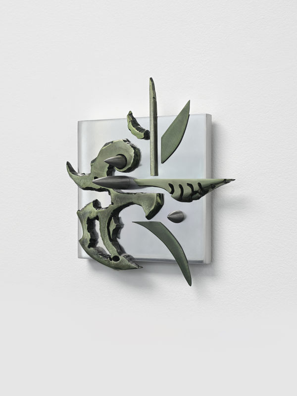 Lux Miranda TREES INCANTATION, 2025 Handheld plasma-cut steel, Aluminium, tinted car clear coast 18 x 23 x 11 cm