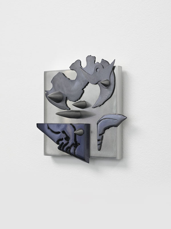 Lux Miranda WINDS INCANTATION, 2025 Handheld plasma-cut steel, Aluminium, tinted car clear coast 18 x 21 x 8 cm