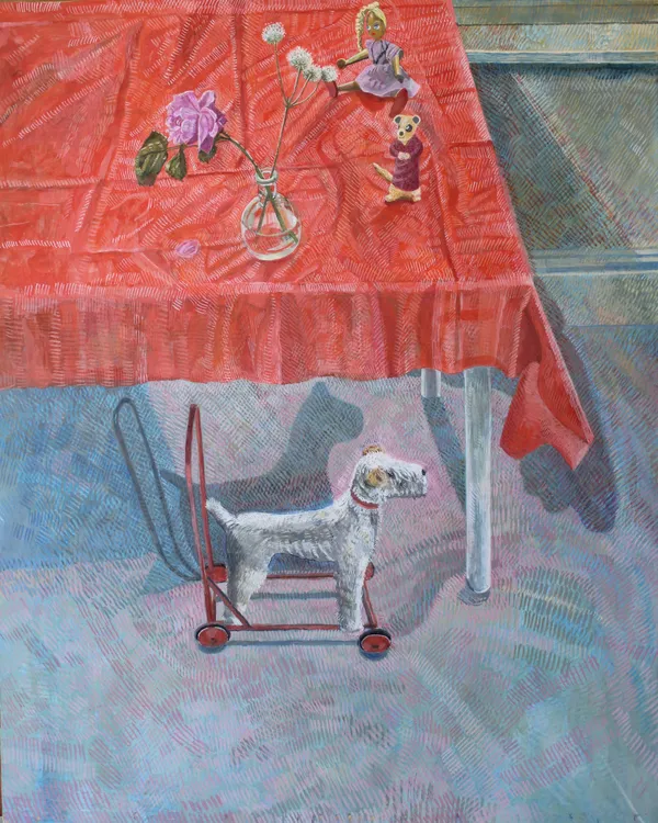 Cathy Pink, Toys and Dog Still Life