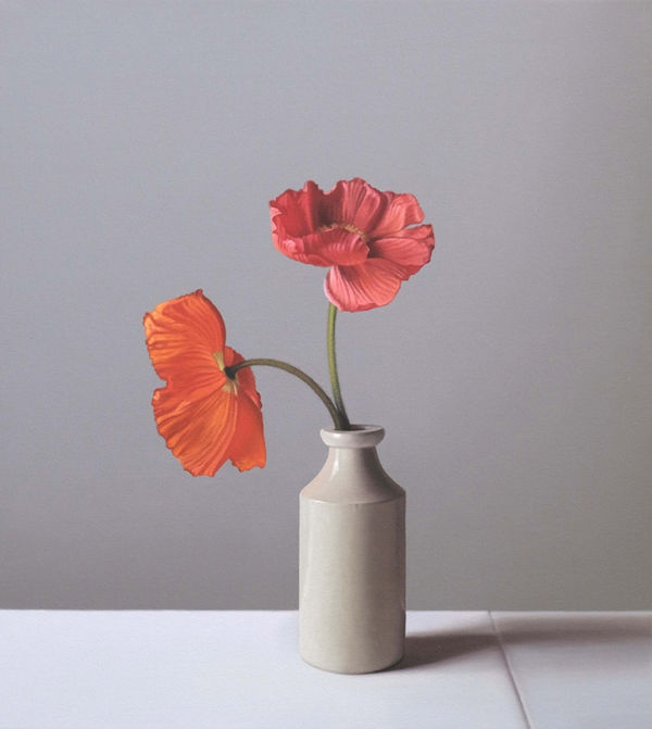 Jo Barrett, Still Life with Orange and Red Icelandic Poppies