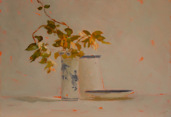 Helen Simmonds, Honeysuckle, Jug, Saucer & Vase with Dancing Boys