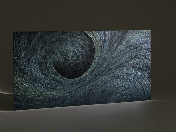 JI AN YOO Wave 10 , 2025 Mother of Pearl on Wood 120 x 240 cm (h x w)