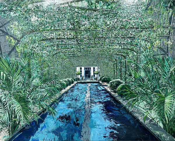 YUJIN KANG Oak Spring Garden, 2023 Enamel and acrylic on canvas 130 x 162 cm (h x w)