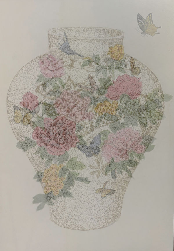 GILWOO LEE Extinction & Creation 0250901, 2025 Incense, Mixed media on hanji paper 177 x 126 cm (h x w)