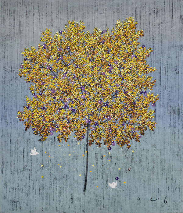 Youngji Lee Hey! Look at Me, 2025 Powdered color on Korean paper 53 x 45cm