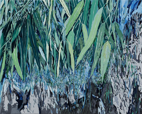 Yujin Kang Green 2, 2019 enamel and acrylic on canvas 72.7x91cm