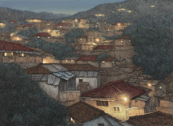 Rundown City Night73X53 Paper On Canvas Aclylic 2015