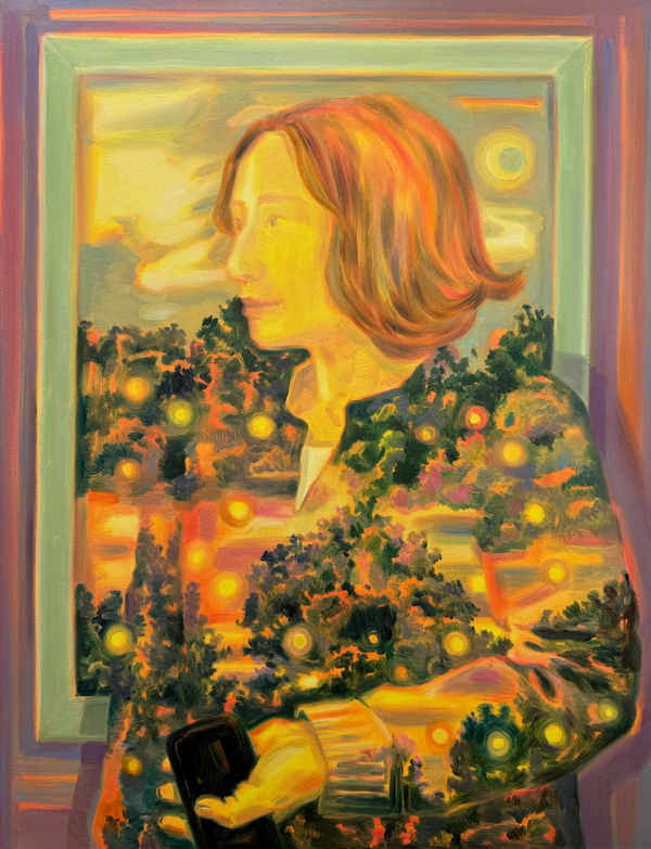 Jione Choi Into the pale green 2025 Oil on canvas 91x61cm