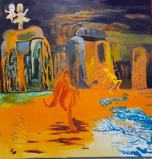 Roza Horowitz Stonehenge 2021 Oil on canvas 101x100cm