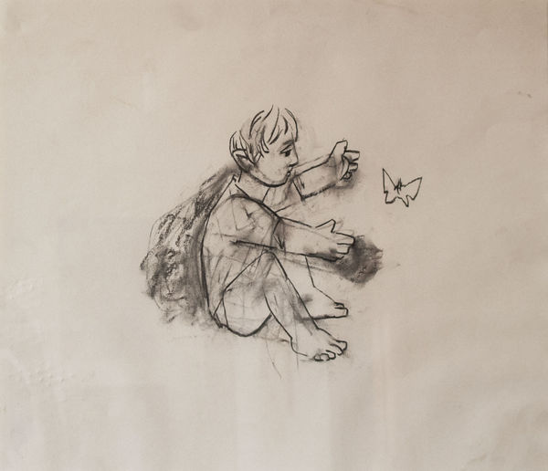 Boy with Butterfly, c. 1988 Charcoal on paper 46.1 x 59.5cm