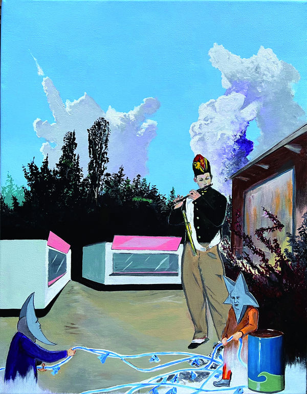 Martin kovalenko, song for the moon and the star, 2022 Mixed media on canvas, 36 x 46 cm