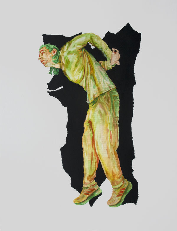 Evgeny Granilschikov, Untitled (Choreography III), 2023 Watercolour, acrylic on paper, framed 50 × 65 cm