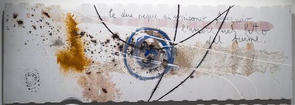 IRENE TABANELLI, FIUME, 2025 Self-produced organic colors, acrylic on canvas, 65 × 187 cm