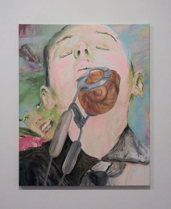 Olya Avstreyh, At Luncheon Parties Before the War Perhaps, 2023 Acrylic and oil on canvas, 75 x 90 cm