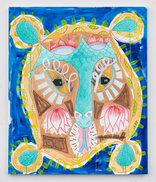 Tamara Gonzales Andes Puma, 2022 Acrylic and permanent marker on canvas 54 x 45 in.