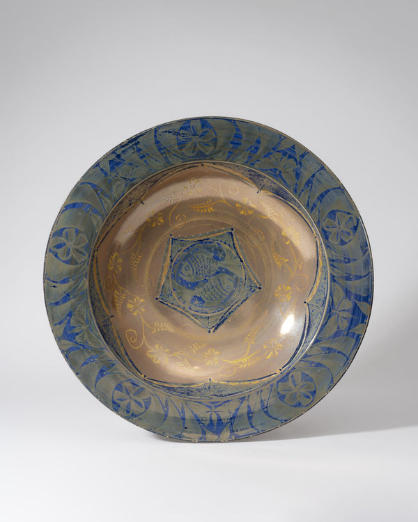 Mark Campden, #52 Blue & Amber Gold Large Pedestal Bowl , 2024