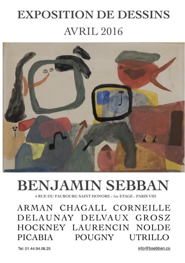 DRAWINGS - OPENING 4 Rue du Faubourg Saint Honoré Paris including works by Corneille, Degas, Delaunay,Picabia ...