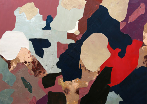 Sum of the Parts, 2021 oil on mylar mounted on board 25 x 35 inches