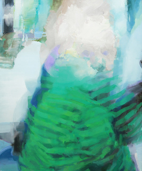 Boy in Green Pyjamas, 2017 oil on board 24 x 20 inches