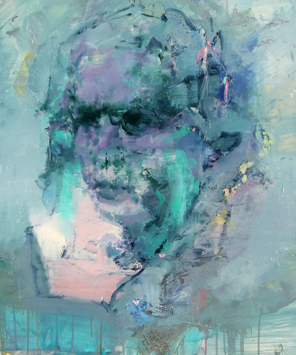 Head of a Woman - Green and Purple, 2017 oil on canvas 24 x 20 inches