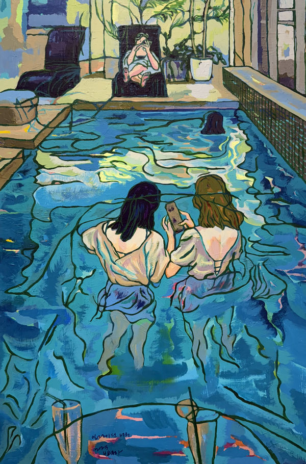 Jeong-A BANG Swaying 일렁이던 너희, 2025 Acrylic on canvas 90.9x60.6cm