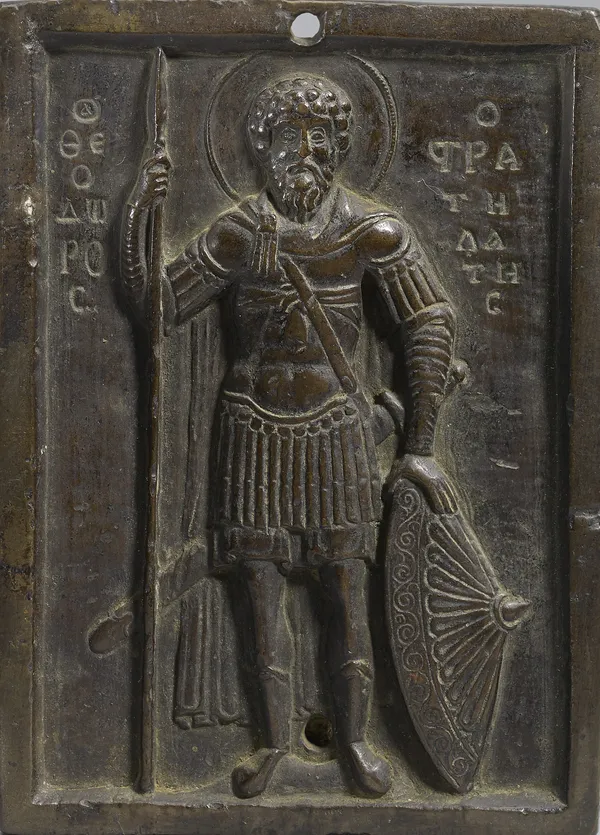 Bronze Icon of Saint Theodore Stratelates, Byzantine (Constantinople), 11th century