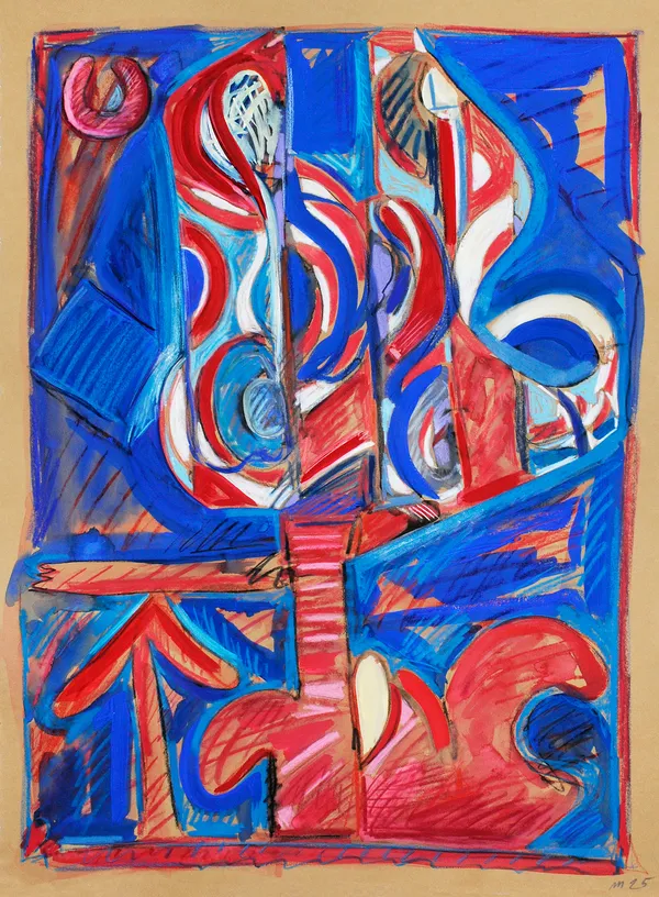 Obake, Gouache, Crayon, and Pastel on Paper, 30x22", 2025