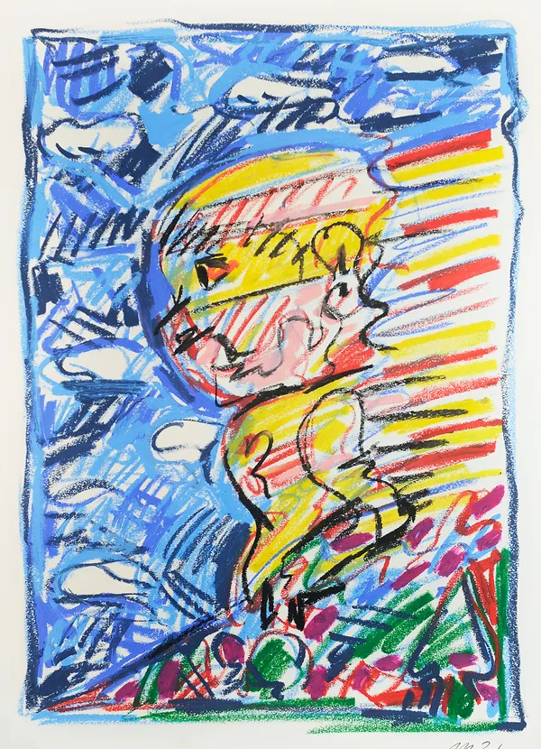 Time Travel, Oil Pastel on Paper, 24x18", 2021