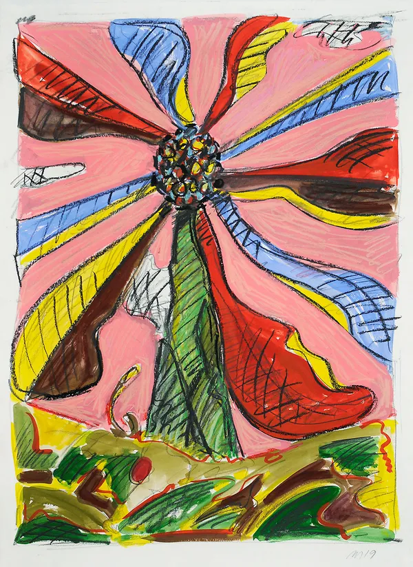 Flower, Mixed Media on Paper, 30x22", 2016