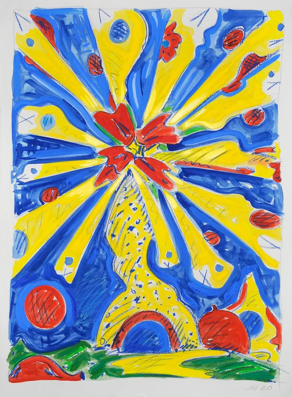 Flower, Mixed Media on Paper, 30x22", 2020