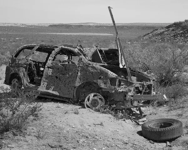 Abandoned Car, Southern Potrillo Volcanic Field, New Mexico, 2007 Selenium Toned Silver Gelatin Print 16x20" Edition of Three