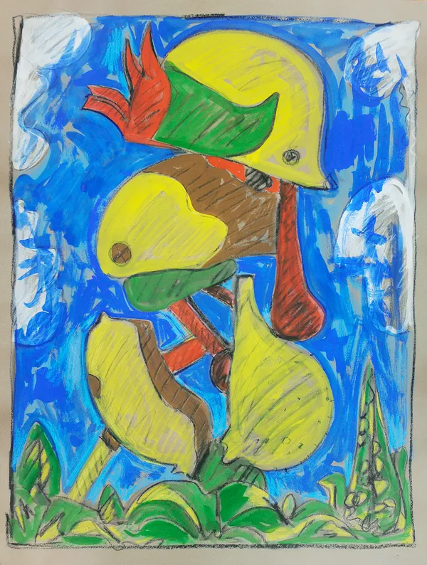 Untitled, Mixed Media on Paper, 24x18", 2019