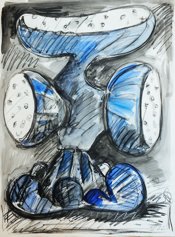 Yōkai, Mixed Media on Paper, 24x18", 2022