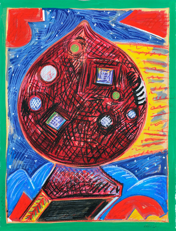 Yōkai, Gouache, Crayon, and Oil Pastel on Paper, 30x22", 2021