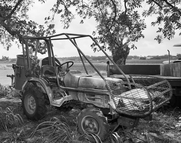 Sprayer, Brighton Farm, St. George, Barbados, 2023 Selenium Toned Silver Gelatin Print, 20x24" Archival Pigment Print on Moab Entrada Rag, 17x21" Edition of Three