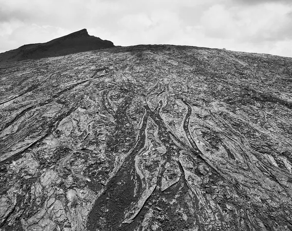 Aerial View of Lava Flow, Pu'u O'o, Hawai'i, 2011 Selenium Toned Silver Gelatin Print, 16x20" Edition of Three