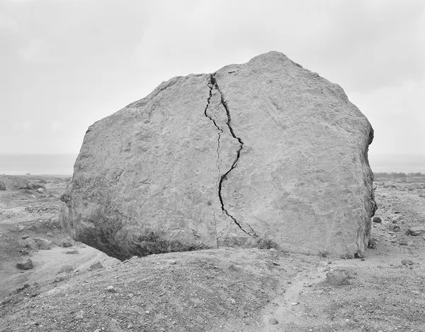 Cracked Lava Block, Soufriere Hills Volcano, Exclusion Zone, Montserrat, 2016 Selenium Toned Silver Gelatin Print, 16x20" Edition of Three