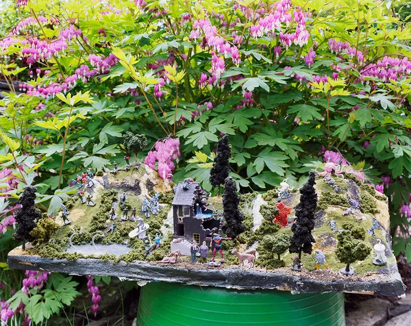 Bleeding Hearts and Mei's Diorama Made During Covid Lock Down, Wilton, Connecticut, 2023 Archival Pigment Print, 20x24" Edition of Three