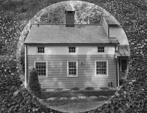 Thaddeus Betts House 1780 + Clover, Wilton, Connecticut, 2023 Selenium Toned Silver Gelatin Print 16x20" Edition of Three