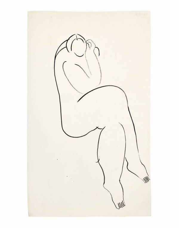 常玉 Sanyu, Nu Assis, Jambes Crois