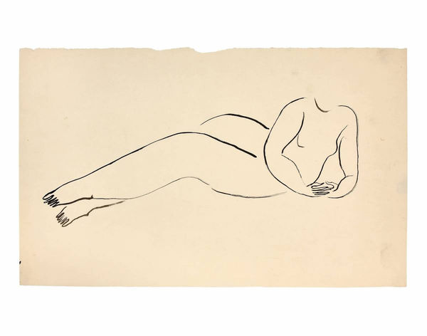 常玉 Sanyu, Nu Allongé, Accoudé