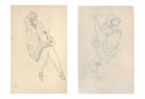 常玉 Sanyu, Femme Assise Au Manteau