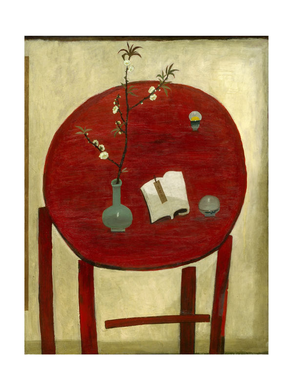 麗日紅桌-杏花（善護念）版畫