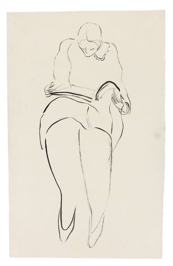 常玉 Sanyu, Woman Sitting Reading