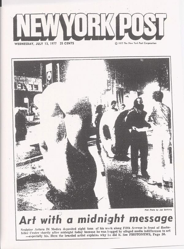 Arturo Di Modica New York Post 1977