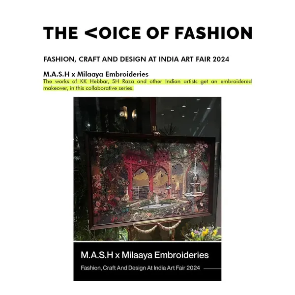 The Voice of Fashion, The Rising Business of Indian Embroidery